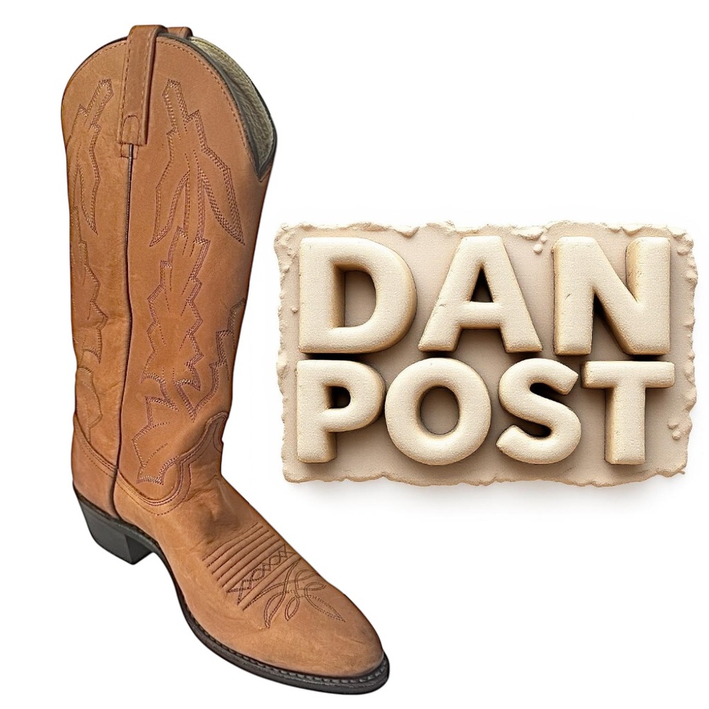VTG Dan Post Marlboro Gear P2551 Cowboy Boots USA Brown Leather Men’s 8EW Rare
